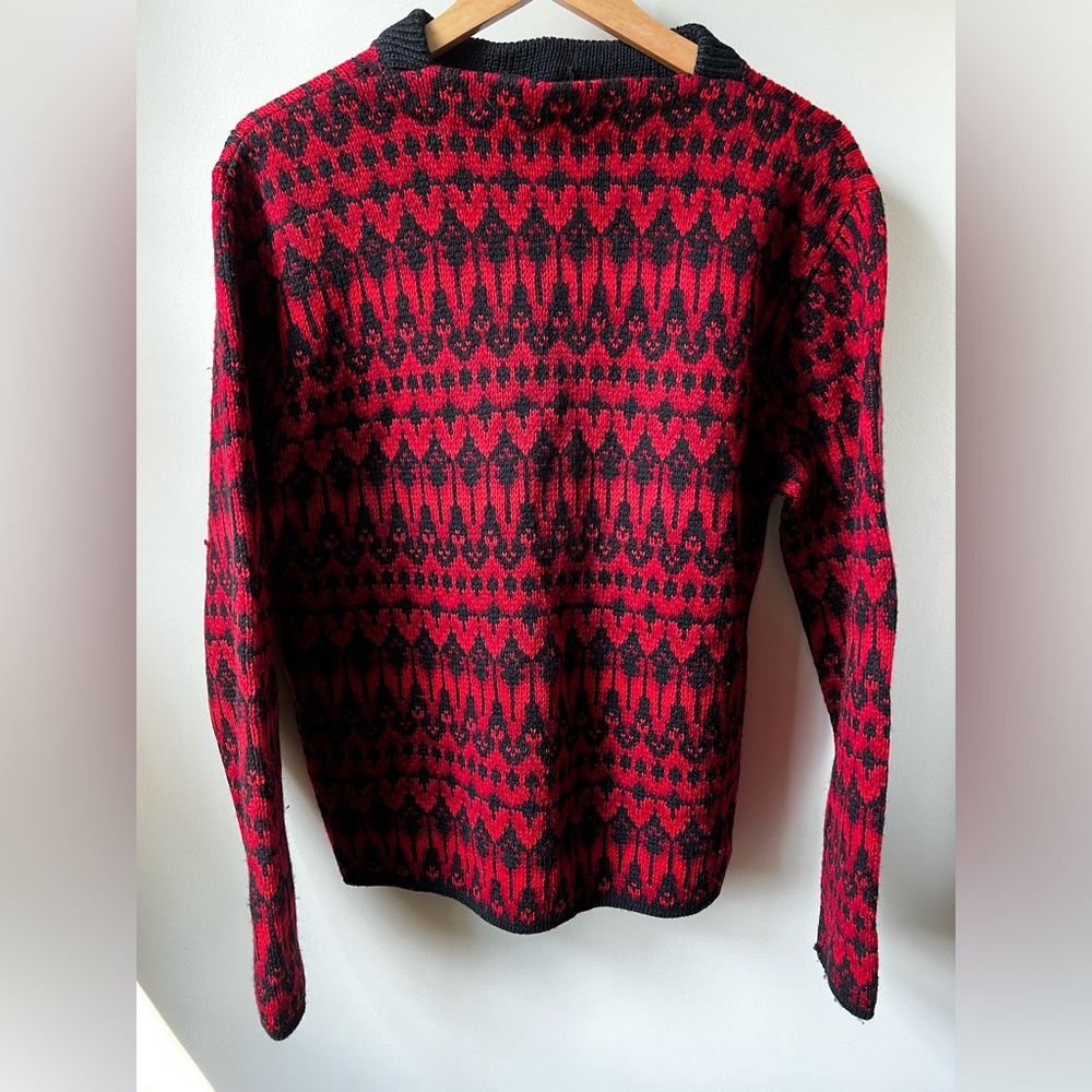 Knitmeister Vintage Virgin Wool Alpine Fair Isle‎ Sweater Grandpa Nordic Ski M